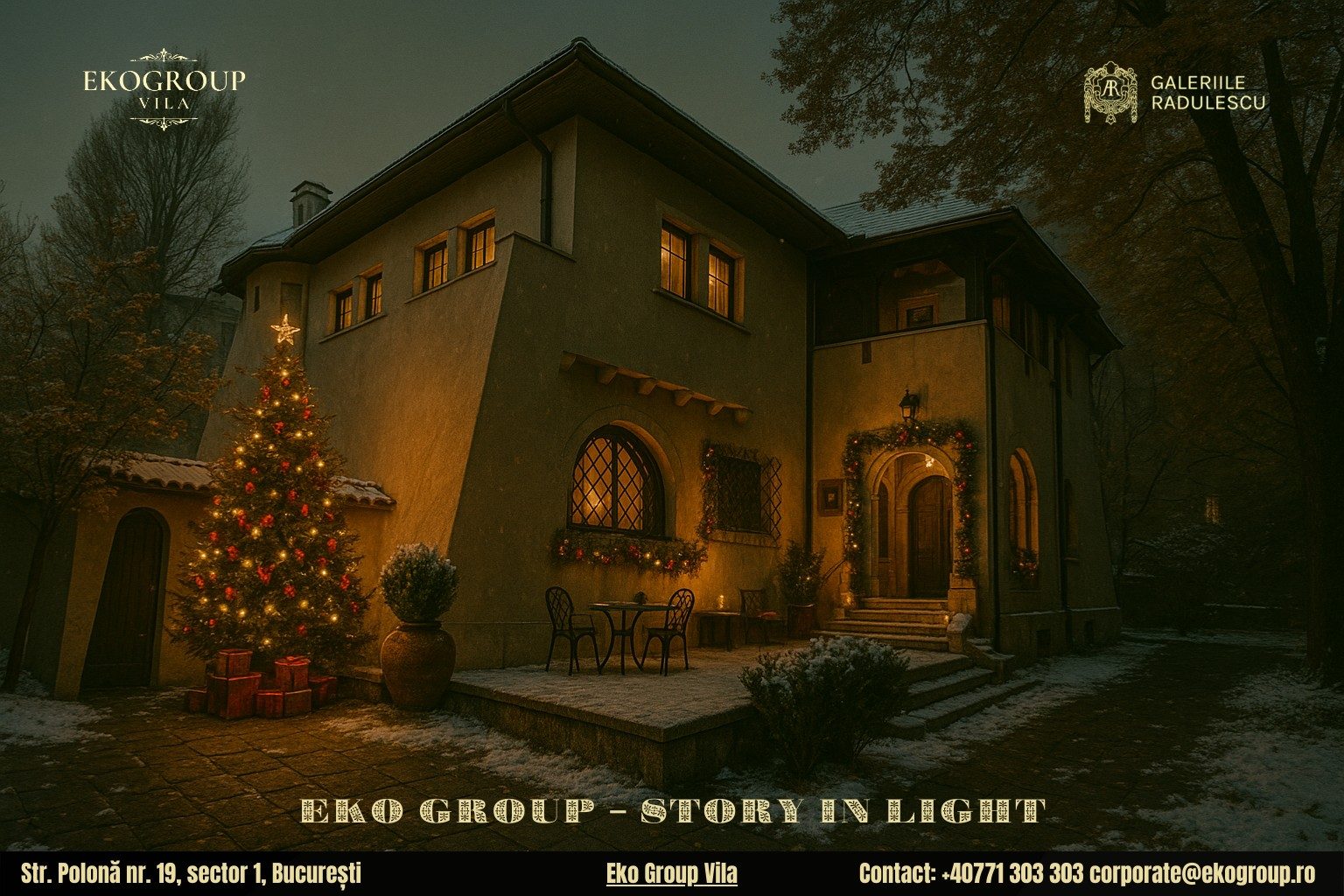 Poveste de Crăciun în Stilul Anilor ’30: Eleganța și Nostalgia Casei Tătărăscu, Acum Eko Group Vila